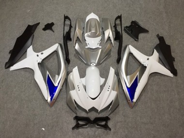 Silver White Blue 08-10 GSXR 600-750 Motorcycle Fairing
