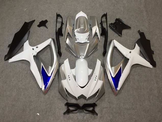 Silver White Blue 08-10 GSXR 600-750 Motorcycle Fairing Silver White Blue 08-10 GSXR 600-750 Motorcycle Fairing
