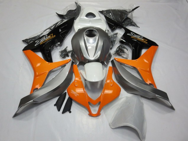 Silver White and Orange 07-08 CBR600RR Motorcycle Fairing
