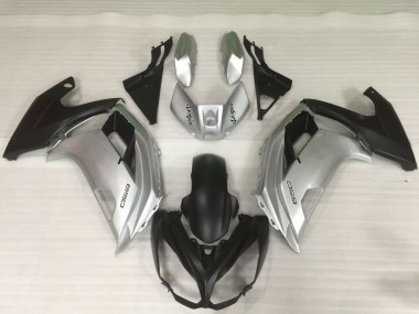 Silver and Black 12-16 Ninja 650R Motorcycle Fairing