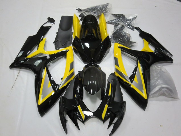 Silver and Black Yellow 06-07 GSXR 600-750 Motorcycle Fairing Silver and Black Yellow 06-07 GSXR 600-750 Motorcycle Fairing