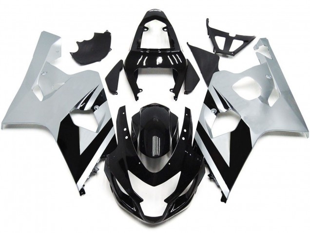 Silver and Gloss Black OEM Style 04-05 GSXR 600-750 Motorcycle Fairing