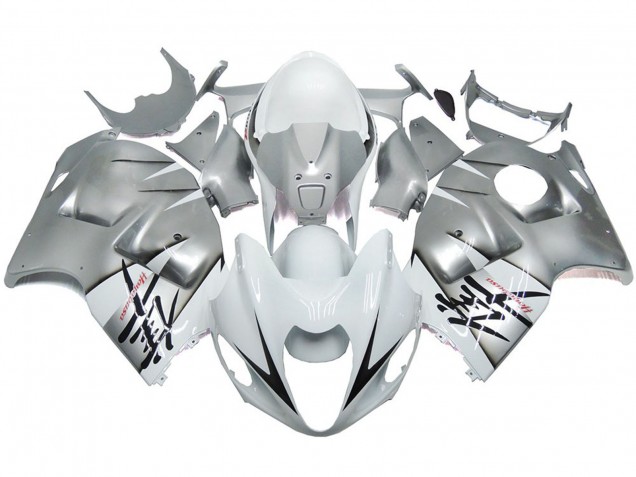 Silver and White Gloss OEM Style 97-07 GSXR 1300 Hayabusa Motorcycle Fairing