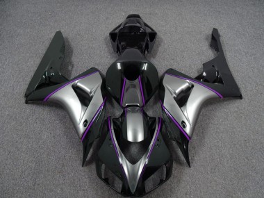 Silver with Dark Purple Pin Stripe 06-07 CBR1000RR Motorcycle Fairing