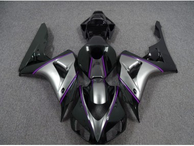 Silver with Dark Purple Pin Stripe 06-07 CBR1000RR Motorcycle Fairing