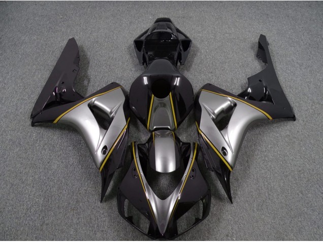 Silver with Yellow Pin Stripe 06-07 CBR1000RR Motorcycle Fairing