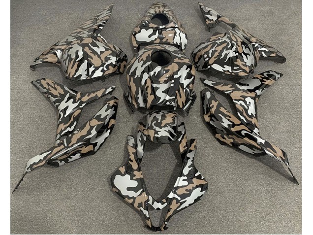 Tan and Silver Camo 09-12 CBR600RR Motorcycle Fairing