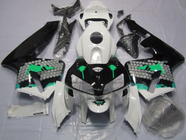 Turquoise Splatter on Gloss Black 05-06 CBR600RR Motorcycle Fairing