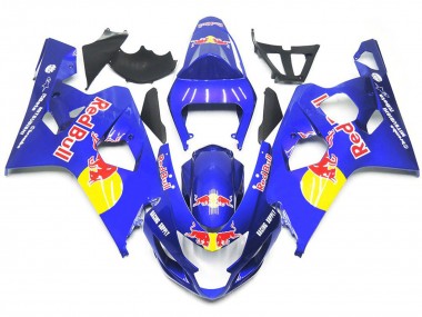 Vibrant Blue Red Bull Style 04-05 GSXR 600-750 Motorcycle Fairing