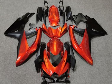 Vibrant Orange in Black 08-10 GSXR 600-750 Motorcycle Fairing