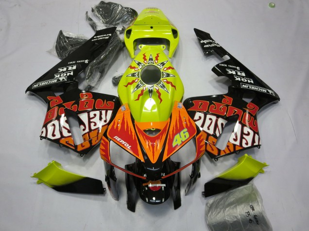 Vibrant Yellow Rossi 05-06 CBR600RR Motorcycle Fairing