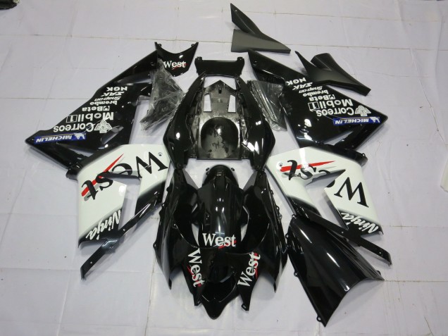 West White Black 04-05 ZX10R Motorcycle Fairing