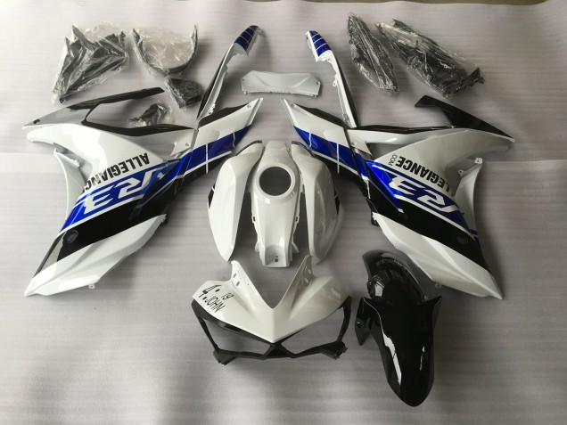 White Blue and Black 15-18 R3 Motorcycle Fairing White Blue and Black 15-18 R3 Motorcycle Fairing
