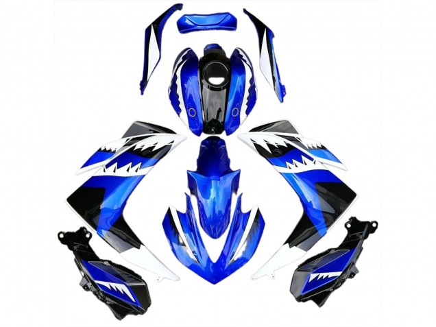 White Blue and Black Shark 15-18 R3 Motorcycle Fairing White Blue and Black Shark 15-18 R3 Motorcycle Fairing