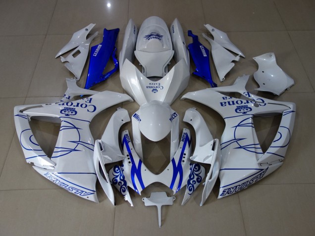 White Corona 06-07 GSXR 600-750 Motorcycle Fairing White Corona 06-07 GSXR 600-750 Motorcycle Fairing