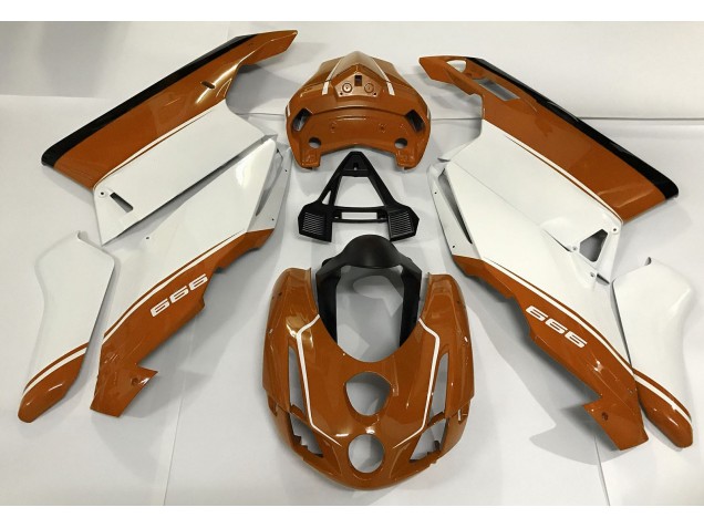 White Orange and Black 03-04 Ducati 749 999 Motorcycle Fairing White Orange and Black 03-04 Ducati 749 999 Motorcycle Fairing
