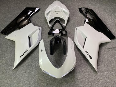 White Pearl and Black 07-14 Ducati 848 1098 1198 Motorcycle Fairing