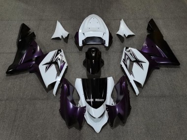 White Purple and Black 04-05 ZX10R Motorcycle Fairing