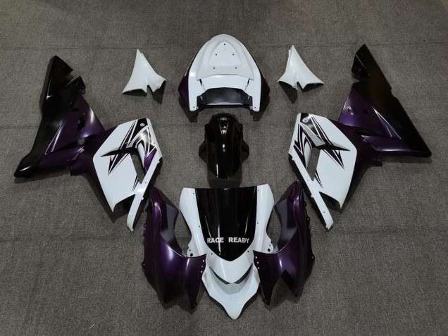White Purple and Black 04-05 ZX10R Motorcycle Fairing