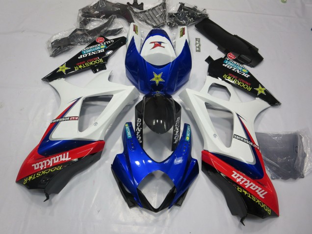 White Rockstar 07-08 GSXR 1000 Motorcycle Fairing White Rockstar 07-08 GSXR 1000 Motorcycle Fairing