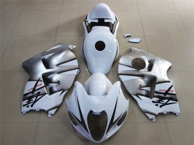 White & Shiny Silver 97-07 GSXR 1300 Hayabusa Motorcycle Fairing