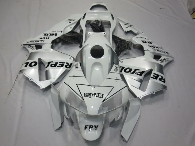 White Silver Repsol 03-04 CBR600RR Motorcycle Fairing