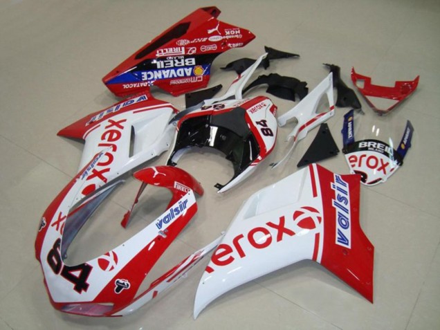 White Xerox 07-14 Ducati 848 1098 1198 Motorcycle Fairing White Xerox 07-14 Ducati 848 1098 1198 Motorcycle Fairing