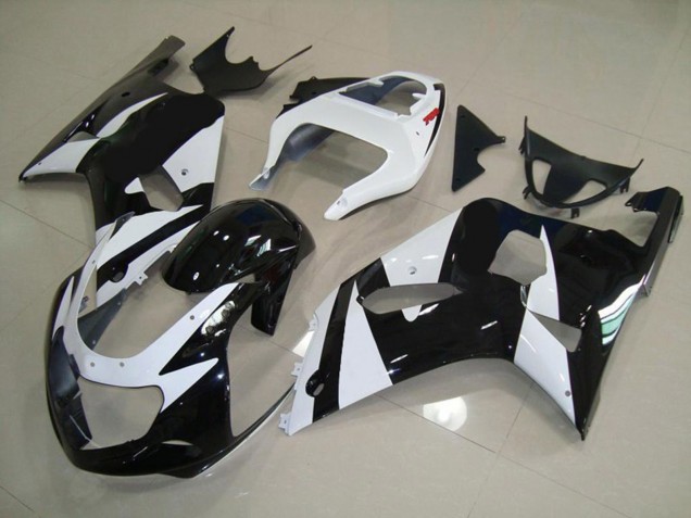 White and Black 01-03 GSXR 600-750 Motorcycle Fairing