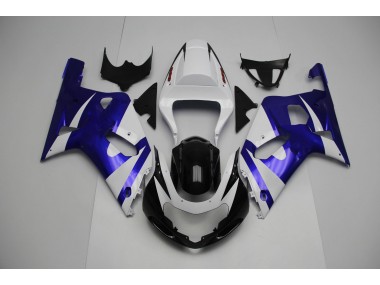 White and Blue 01-03 GSXR 600-750 Motorcycle Fairing