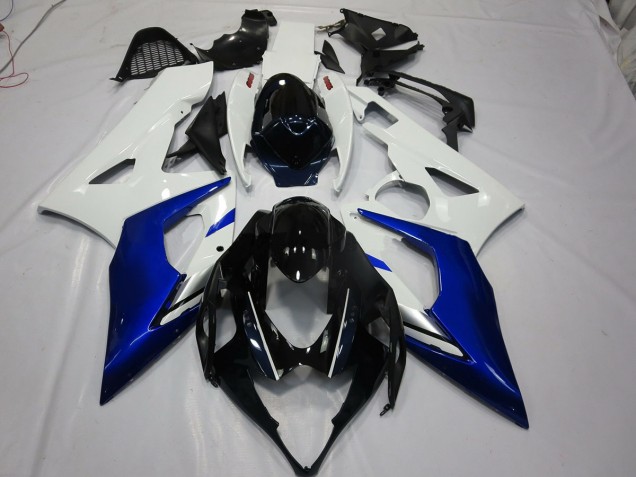 White and Blue 05-06 GSXR 1000 Motorcycle Fairing