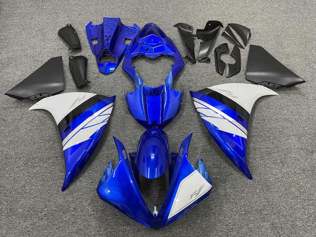 White and Blue Gloss with Black Lowers 09-11 R1 Motorcycle Fairing White and Blue Gloss with Black Lowers 09-11 R1 Motorcycle Fairing