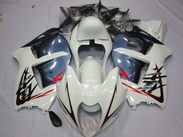 White and Dusty Blue 97-07 GSXR 1300 Hayabusa Motorcycle Fairing White and Dusty Blue 97-07 GSXR 1300 Hayabusa Motorcycle Fairing