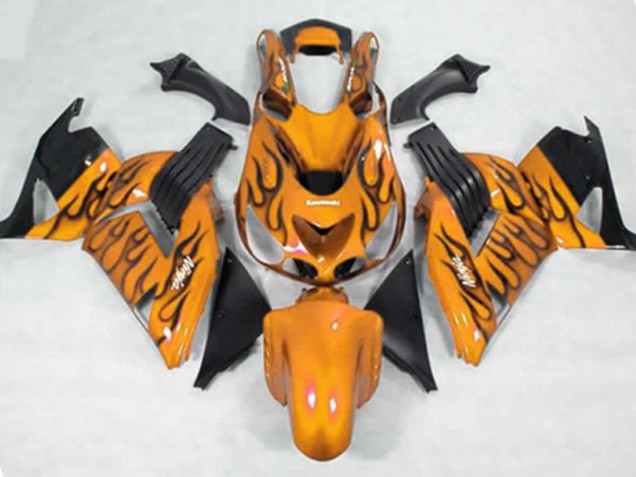 Yellow Black Flame 06-11 ZX14R Motorcycle Fairing Yellow Black Flame 06-11 ZX14R Motorcycle Fairing