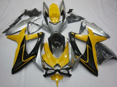 Yellow Black and Silver 08-10 GSXR 600-750 Motorcycle Fairing