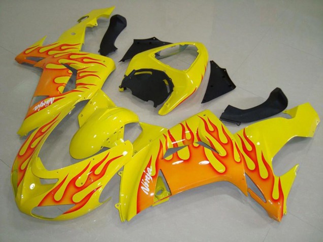 Yellow Orange Flame 06-07 ZX10R Motorcycle Fairing Yellow Orange Flame 06-07 ZX10R Motorcycle Fairing
