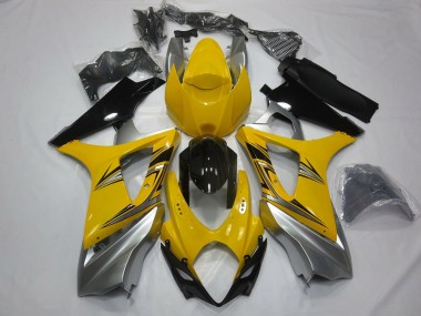 Yellow Silver 07-08 GSXR 1000 Motorcycle Fairing