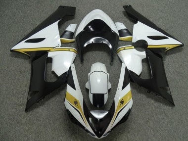 Yellow White and Black 05-06 ZX6R Motorcycle Fairing