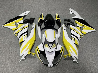 Yellow White and Black Zag 09-12 ZX6R Motorcycle Fairing