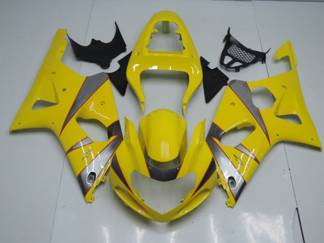 Yellow and Silver 00-02 GSXR 1000 Motorcycle Fairing Yellow and Silver 00-02 GSXR 1000 Motorcycle Fairing