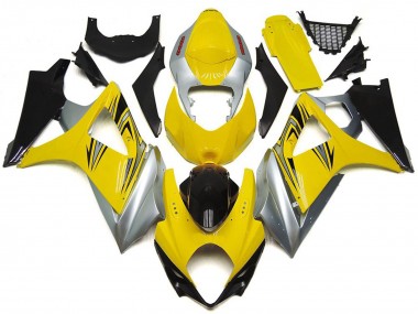 Yellow and Silver OEM Style 07-08 GSXR 1000 Motorcycle Fairing
