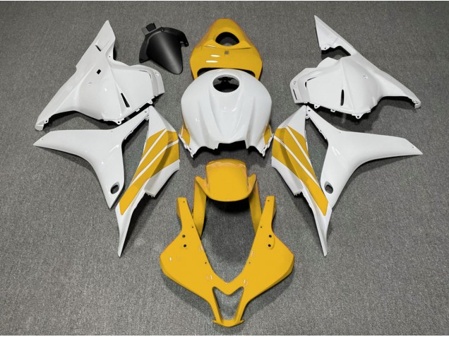 Yellow and White Side Stripe 09-12 CBR600RR Motorcycle Fairing