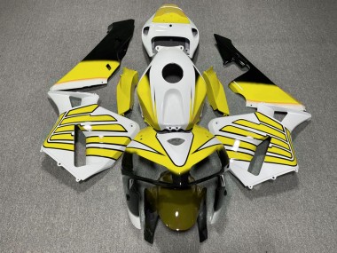 Yellow and White Wings 05-06 CBR600RR Motorcycle Fairing
