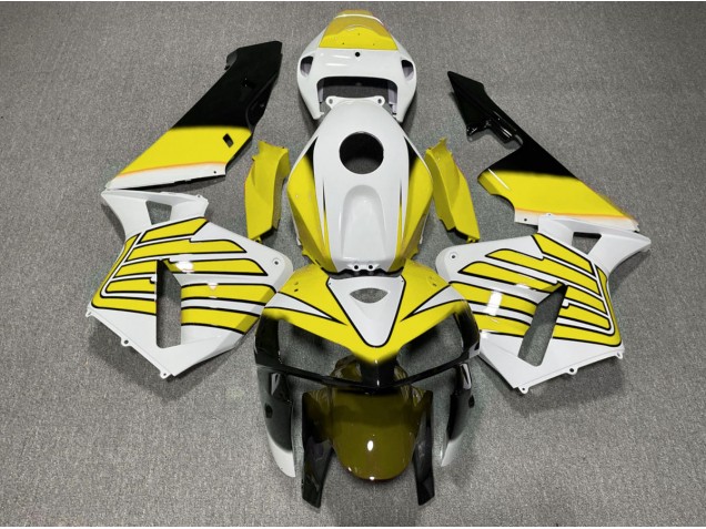 Yellow and White Wings 05-06 CBR600RR Motorcycle Fairing